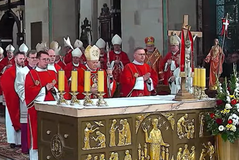 ChurchInPoland's tweet photo. Cardinal László Német SVD in Gniezno: St. Adalbert became not only the patron of Poland, but also of Europe […] He was a European saint even before the idea of a united Europe came into being […] The figure of St. Adalbert calls us to work for Europe. https://t.co/AI5OqAdFjy