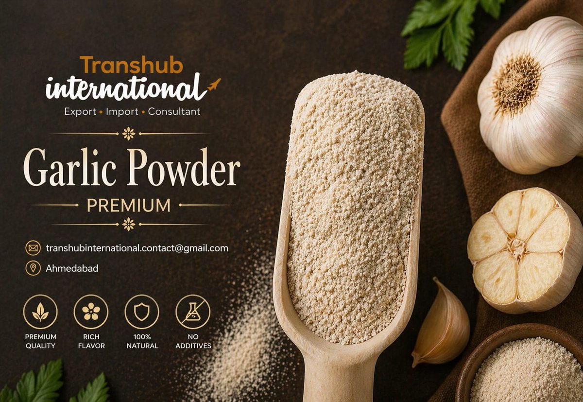 TranshubI's tweet photo. We commited to provide best quality products 

Let's make deal for #garlicpowder

#export #foodbusiness #b2b https://t.co/sqF4MSp2lX