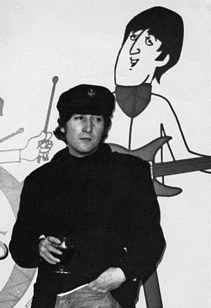 ceofjohnlennon's tweet photo. john lennon and his characters: the beatles cartoon (1965) and yellow submarine (1967) https://t.co/88VrTxKEEp