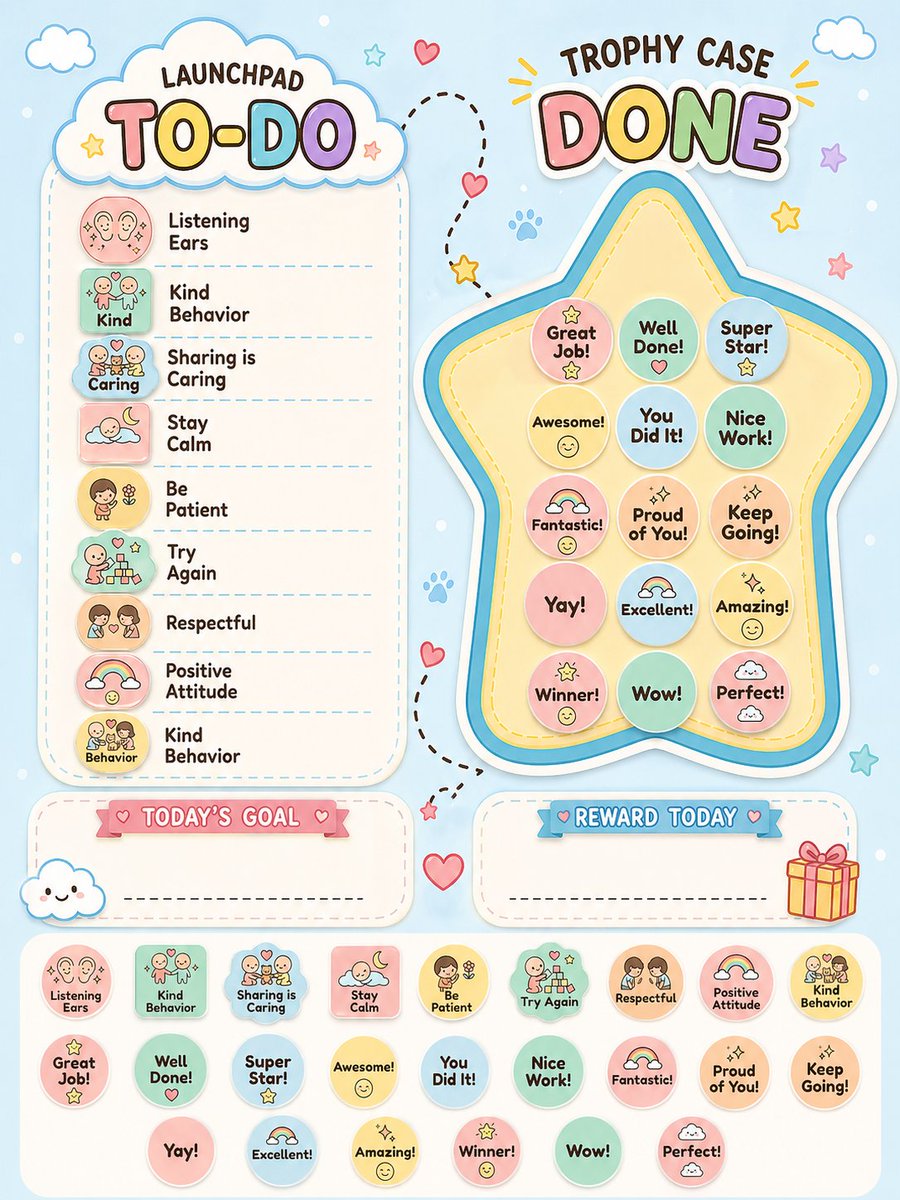 MishalDsouza2's tweet photo. ✨ Turn chores into fun!
Move stickers from To-Do ➡️ Done &amp; celebrate wins 🥳
Perfect for kids, parents &amp; teachers 💛
Download now 
https://t.co/bJyTsFxEVE
#RewardChart #KidsRoutine #ParentingTips #TeacherLife #PrintableDesign #KidsActivities #KidsLearning #LearningThroughPlay https://t.co/6O0KxvmJFE