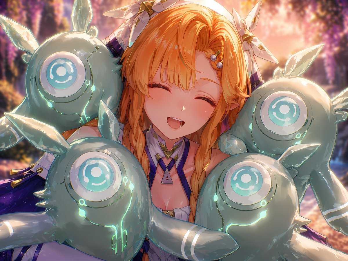 DainiArt's tweet photo. Denia says the Soliskins are the best at giving hugs! Everyone is so happy today! ✨🌻
ダーニャは、ソリスキンがハグするのが一番上手だと言っています！今日はみんなとても幸せです！

#WutheringWaves #WuWa #Sigrika #鳴潮 #シグリカ #Wuwafanart https://t.co/gPWuffWgq8