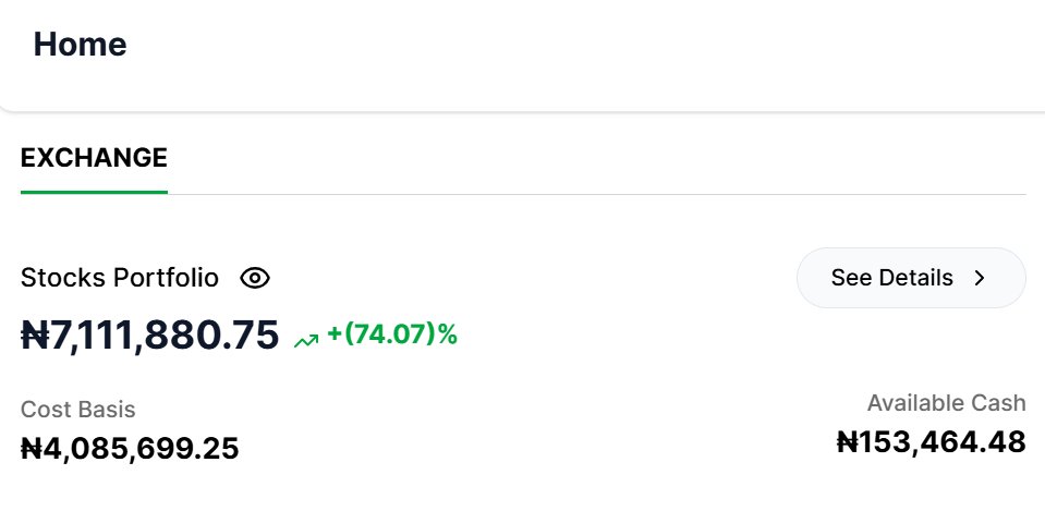 StockmanNigeria's tweet image. FACT!
====
#Stock: 74% Portfolio Return in just 4 Mths (Jan 6 – Apr 24).  This is the power of the Stock market.

You won’t typically find this level of short-term upside in #MoneyMarket instruments or #MutualFunds.

Note: 
====
You can also build and manage your own mini mutual