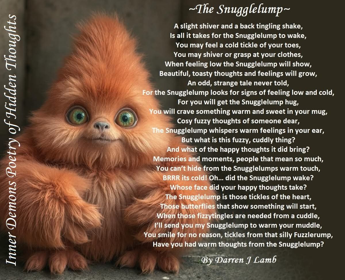 darrenjohnlamb's tweet image. For those Sunday night/Monday morning blues... The Snugglelump sees you!!! 
#selfpublished #poetry #poetrylovers
#WritersLift #writingcommunity #poems #booklovers #bookpromo
lulu.com/spotlight/darr…