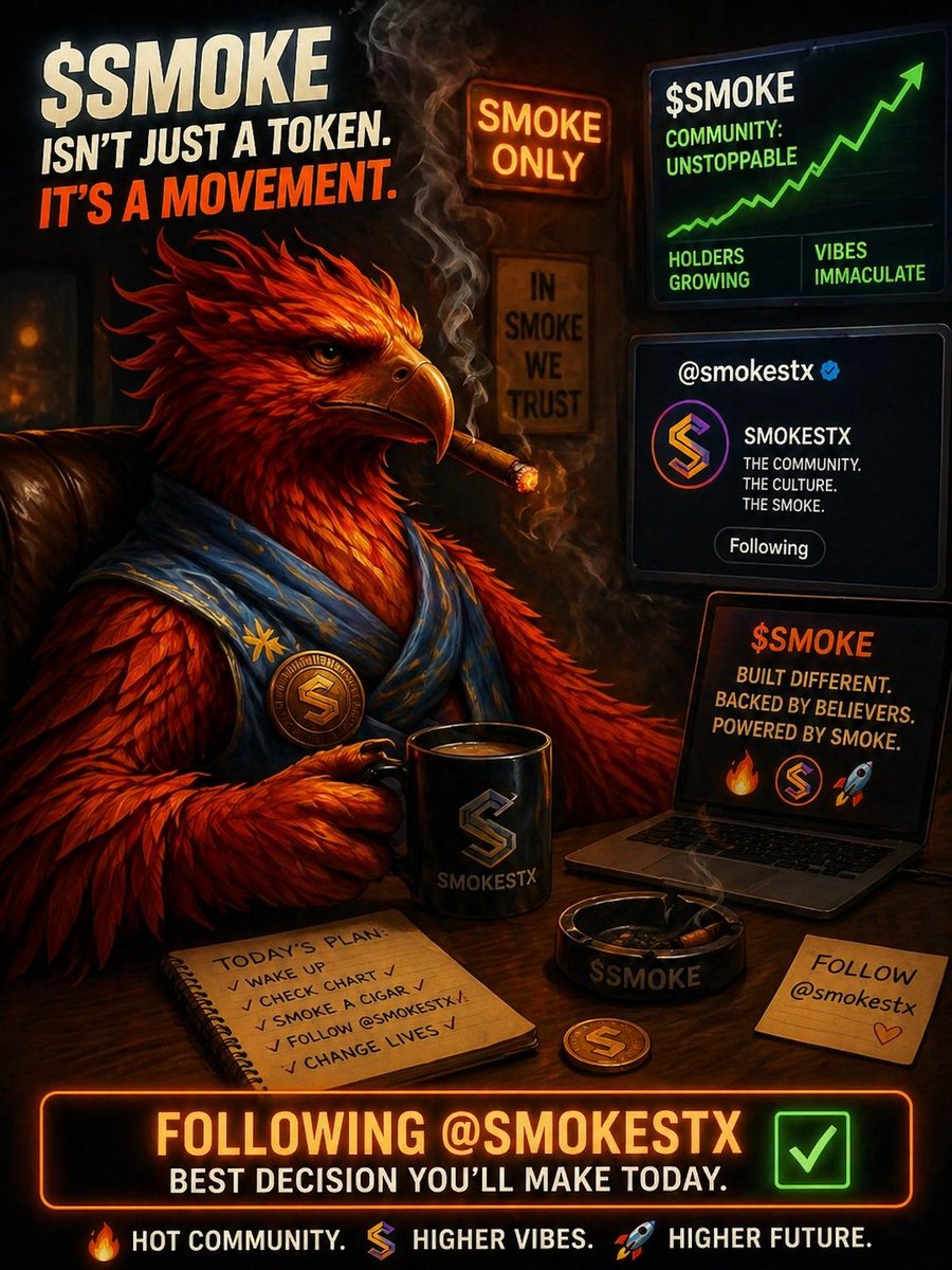 BiggieFx007's tweet photo. The smoke is rising… and it’s only the beginning 🔥
$SMOKE isn’t just a token — it’s a movement.

Tap in with the strongest community in the game.
@smokestx https://t.co/RKVRGkjY1J