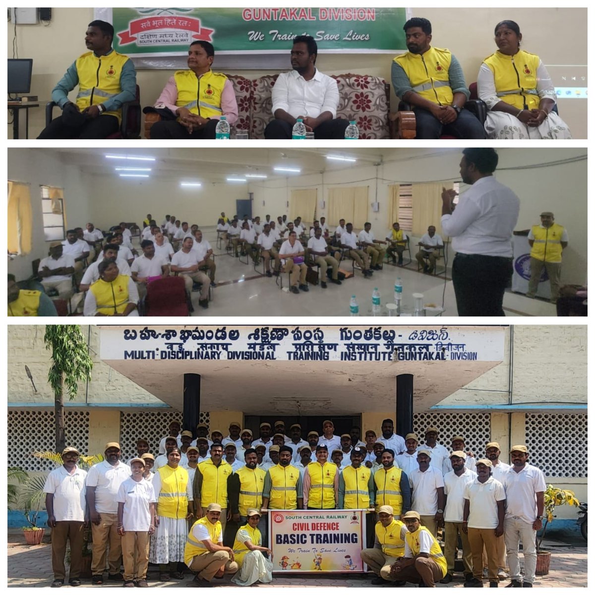 SCRCivilDefence's tweet photo. SCR Civil Defence trainees from GTL &amp; BZA (41) successfully completed Basic Training at MDDTI, Guntakal (20–25 April). Training in Fire Safety, Rescue, and BLS improved readiness and enabled quick,confident response in emergencies.@RailMinIndia @DGFSCDHG @SCRailwayIndia @drmgtl https://t.co/U6qsAiz6dg