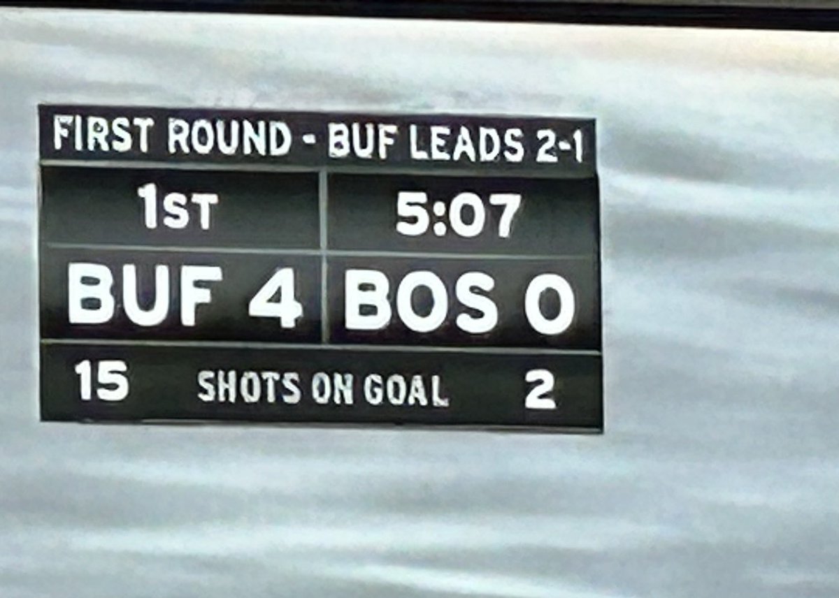 michaelFhurley's tweet photo. Buffalo: 4 goals
Boston: 2 shots on goal https://t.co/rIF1hpc6hQ
