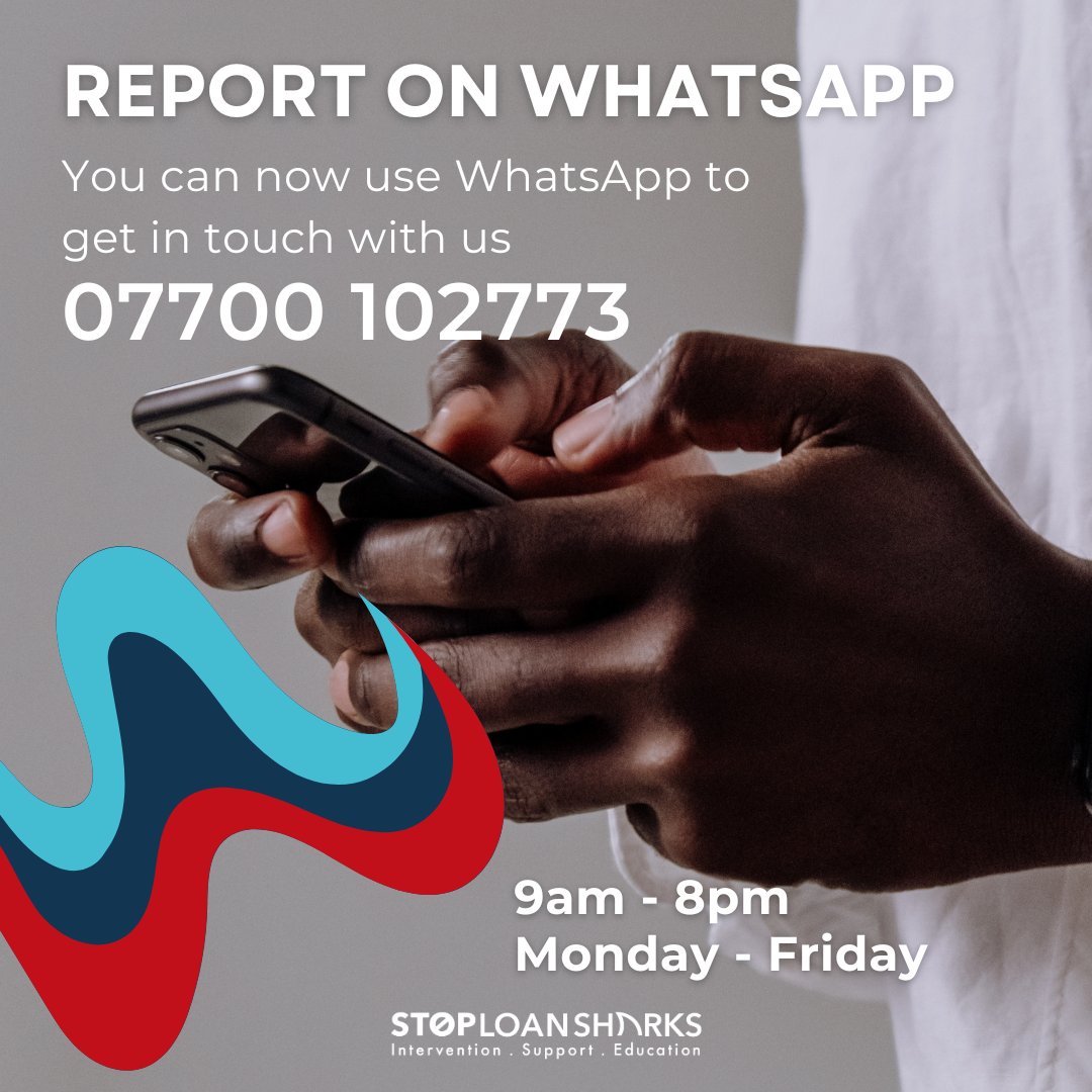 SLSEngland's tweet photo. π± It's even easier to report illegal lenders! You can message us on WhatsApp at 07700 102773. Our team is here to help Monday to Friday, 9am to 8pm. All messages are treated in complete confidence. #StopLoanSharks #SupportWhenYouNeedIt https://t.co/K3djevsl1Y