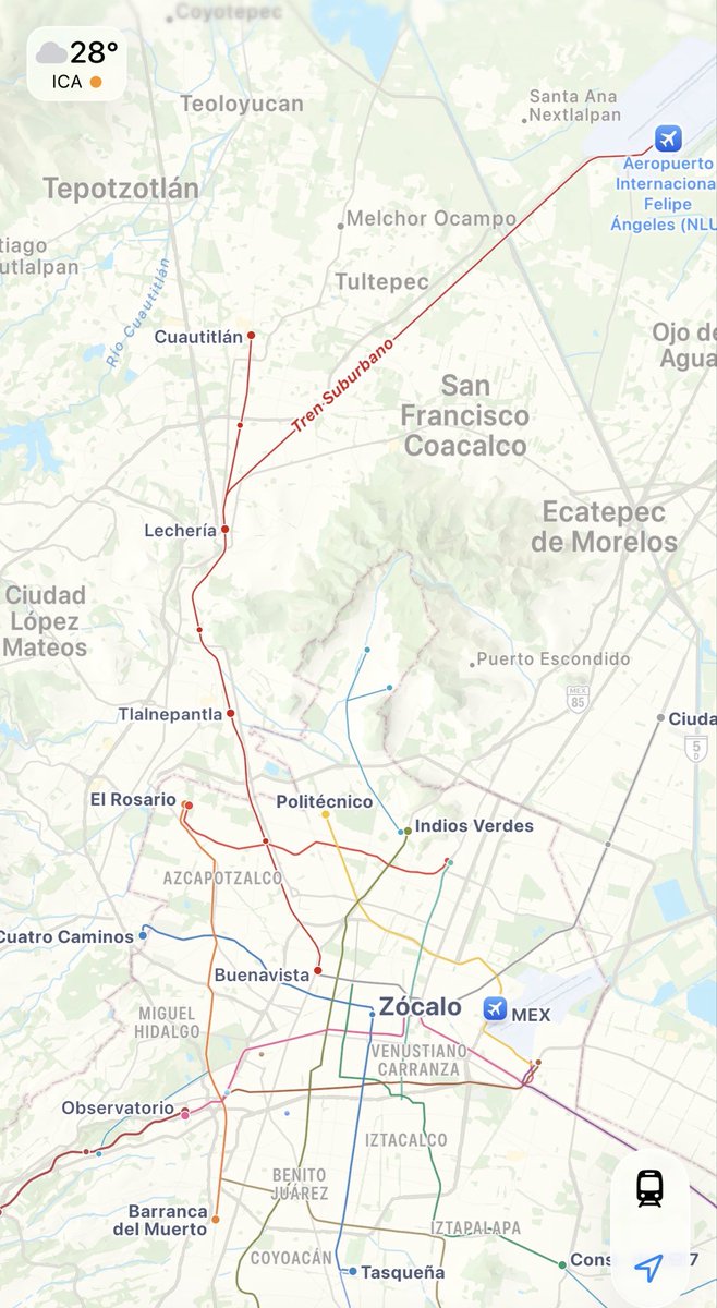 alvaro_qc's tweet photo. Me sorprende lo rápido que se actualiza la información de transporte público masivo de la Zona Metropolitana del Valle de México en Apple Maps. https://t.co/zvrowW7Ewa