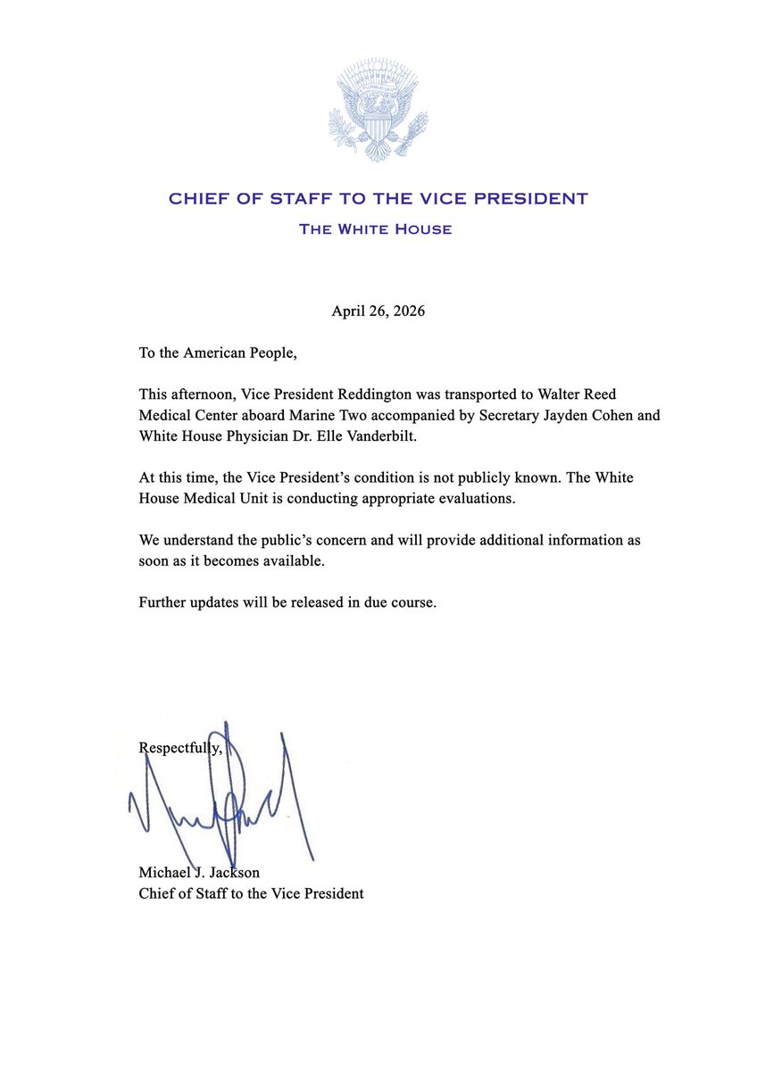 Chief of Staff Michael Jackson tweet media