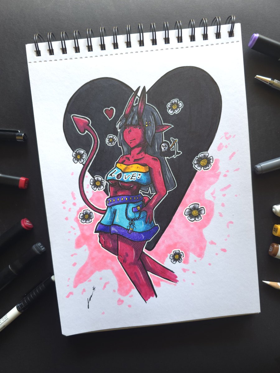 NightDr92669765's tweet image. Verspielter Teufel 
Heute ein kleines artwork was ich gestern endlich fertig gemacht hab ^^ 
Was sagt ihr zum kleinen artwork beziehungsweise gefällt euch der Teufel? 
#artㅤㅤㅤㅤ #devil #drawingsㅤㅤ #myart #draw