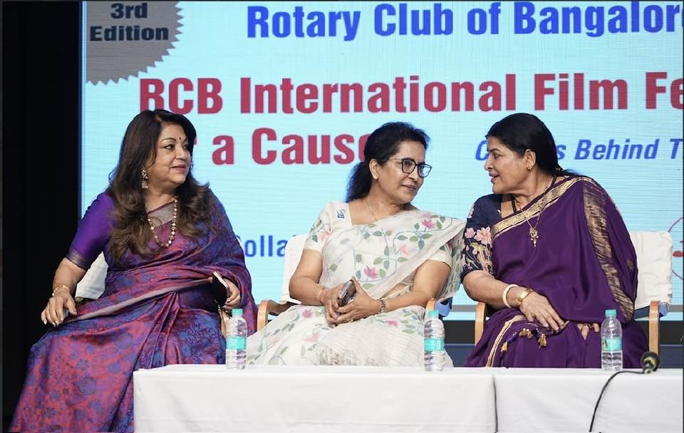 rotary3192's tweet photo. DG Prof. Elizabeth Cherian at the 3rd Edition of the RCB International Film Festival, held at Bharatiya Vidya Bhavan, showcased an inspiring lineup of films while placing a special focus on “Careers Behind the Camera.” https://t.co/mhz7BrBbs5