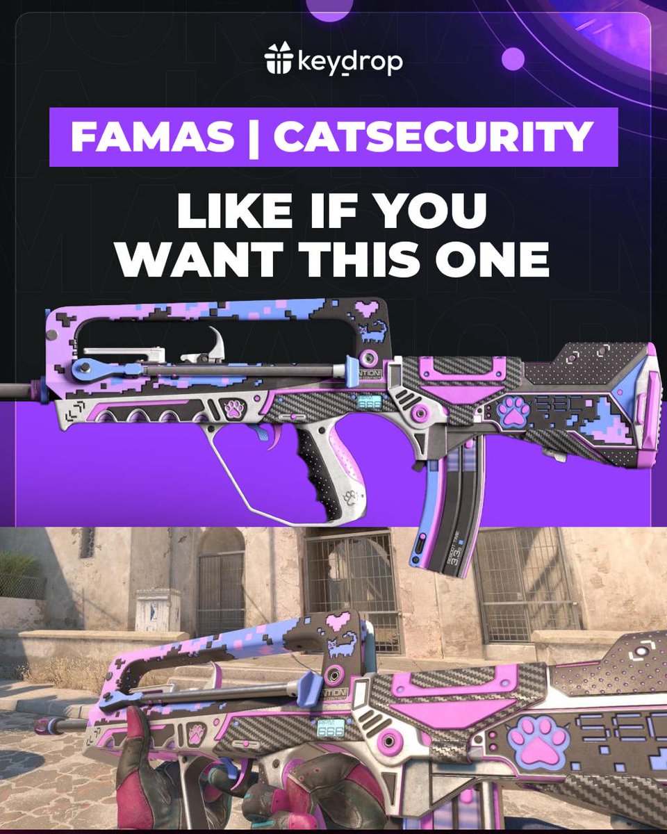 keydropcom's tweet photo. 🐾 Security? Nah, Catsecurity 😼

Do you like this FAMAS? 💬

——🎁——
Get FREE $0.50 and +20% Deposit Bonus! 💰Join $3500+ GIVEAWAY! 👉 https://t.co/zAUhDqVaXp https://t.co/ibZOoWsar0
