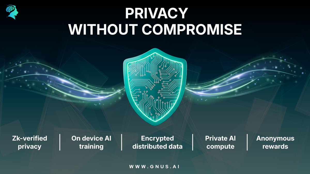 Privacy isn’t a feature. It’s infrastructure.

Most AI systems expose sensitive data, rely on centralized control, and introduce risk as they scale.

GNUS.ai is built differently.

ZK-verified privacy — sensitive data is never revealed, only mathematically proven,