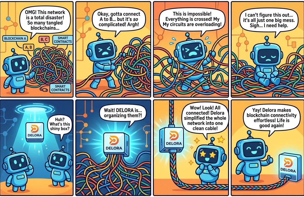 Confused by "chain abstraction"? Simply put: it means you don't have to worry about which blockchain you're using. <a href="/deloraprotocol/">Delora</a> does the hard work behind the scenes, so using Web3 feels as easy as browsing the regular internet.