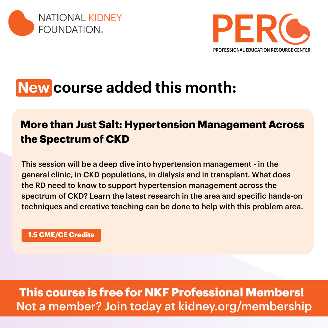 NKF_NephPros's tweet image. More than just salt.

Explore hypertension management across the full spectrum of CKD from clinic to dialysis to transplant.

Earn 1.5 CME/CE credits

bit.ly/4eECohg 

Free for NKF Professional Members

#CKD #Hypertension #Nephrology