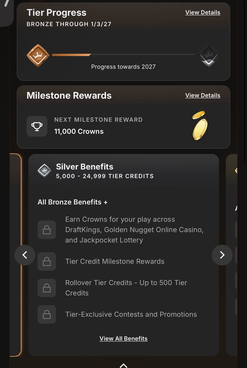 Muskie_Picks's tweet photo. @DK_Assist if I get to silver tier before the end of this year will I be reset back to bronze after January 3rd 2027 according to this picture? Or will I have silver tier throughout 2027? https://t.co/kKzOAl3NqA