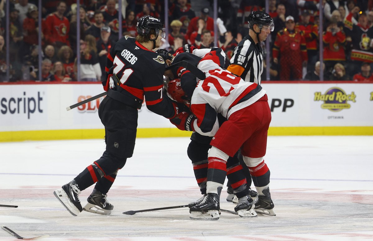 Ridly Greig is in hot water with the #NHL. The #Ottawa #Senators winger will have a hearing with the NHL's Department of Player Safety after he sucker-punched Sean Walker in the club's