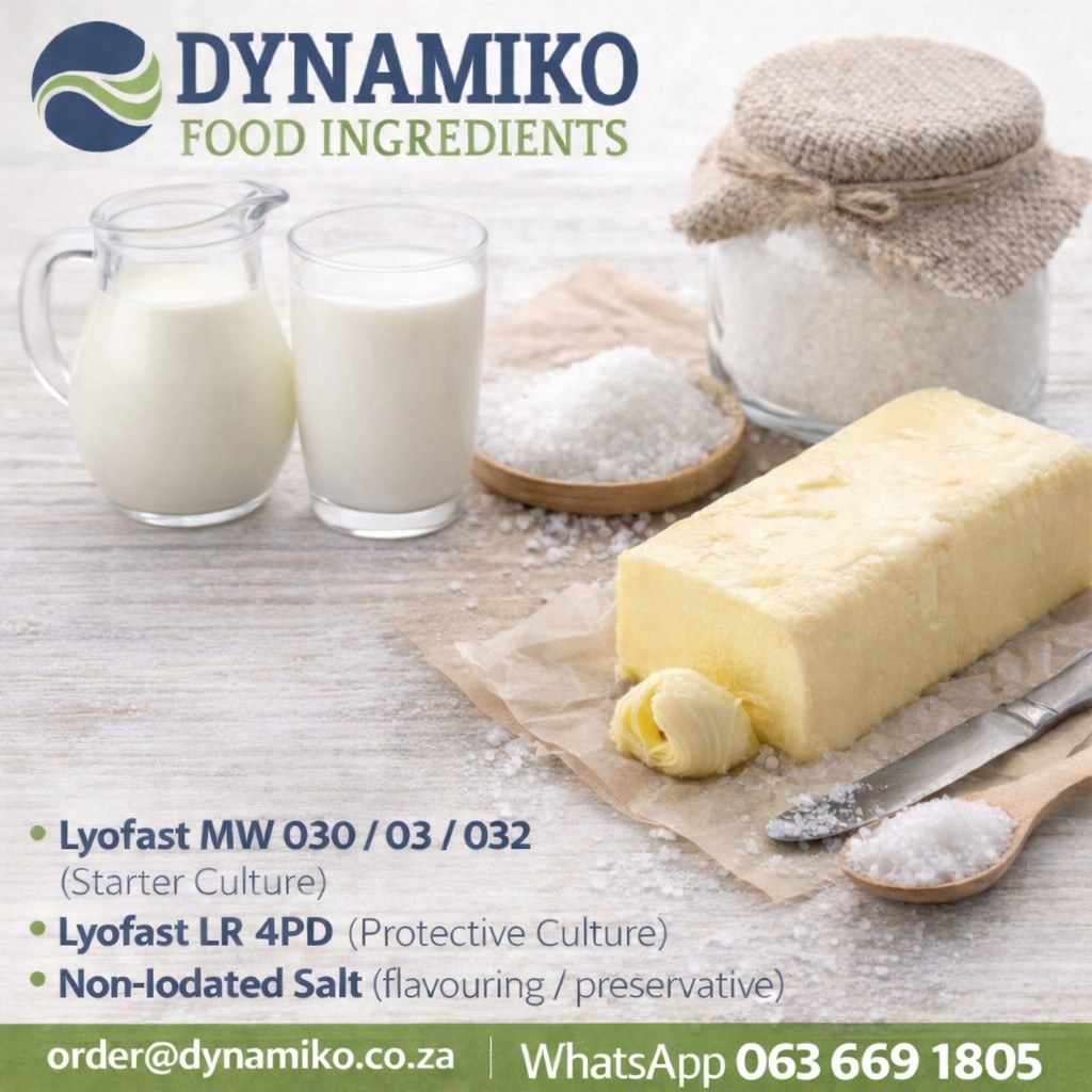 DynamikoFoodIng's tweet image. Dynamiko stocks the essential starter &amp;amp; protective cultures and salts you need to craft perfect BUTTER. Quality ingredients for smooth, creamy, and consistent results - every time.

#ButterIngredients #CreamyGoodness #FoodIngredients