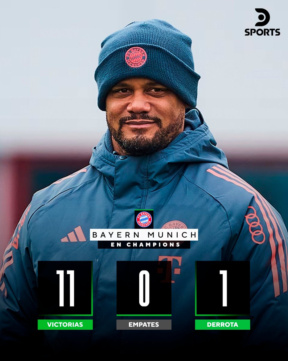 DSports's tweet image. ¿EL MEJOR DT DE EUROPA EN LA ACTUALIDAD? 🤔

🏆 Vicent Kompany ha tenido un temporadón con Bayern Múnich, equipo que ya se adjudicó con la Bundesliga 2025/26 y está en semifinales de #Champions League.

🤯 Además, solo suma dos derrotas en lo que va de la temporada.