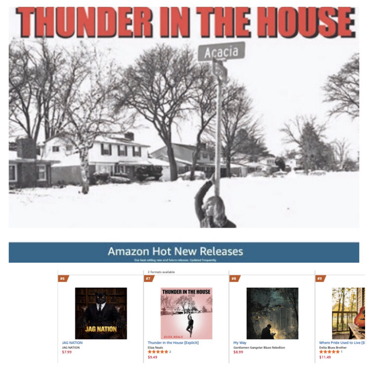 EHRecords1's tweet image. 💥 WEEK FIVE  number 7 on #Amazon Hot New Releases is #ThunderInTheHouse in #BluesMusic 4/26/2026 💪🏽 Thank You to #ElizaNeals 

elizaneals.com/amazon-hot-new…