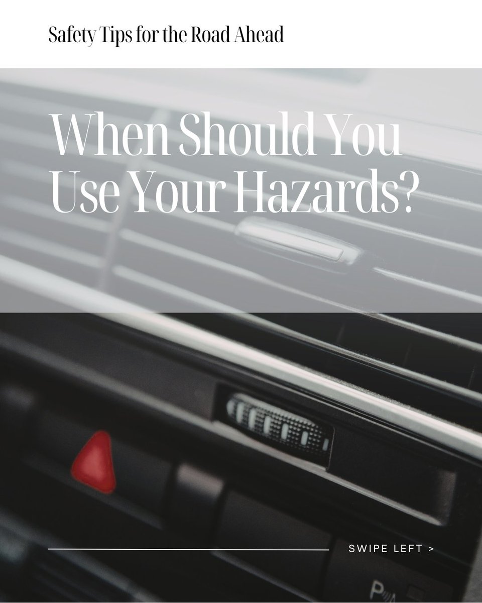 MyBestRide's tweet photo. Many drivers misuse their hazards. Do you know when it's safe to use your hazard lights to communicate with fellow drivers? Swipe to find out. https://t.co/SD6leEtsrE