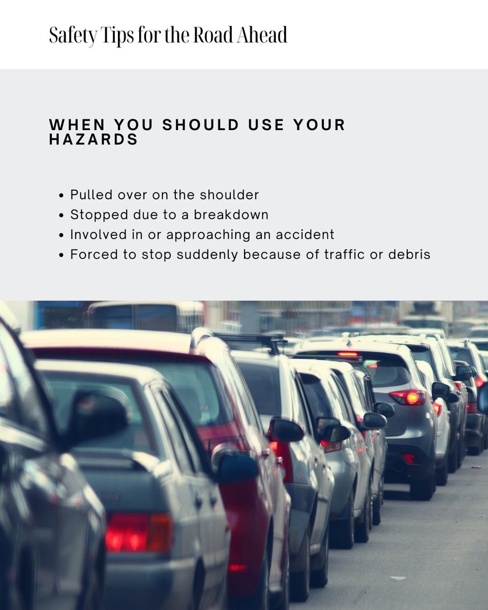 MyBestRide's tweet photo. Many drivers misuse their hazards. Do you know when it's safe to use your hazard lights to communicate with fellow drivers? Swipe to find out. https://t.co/SD6leEtsrE