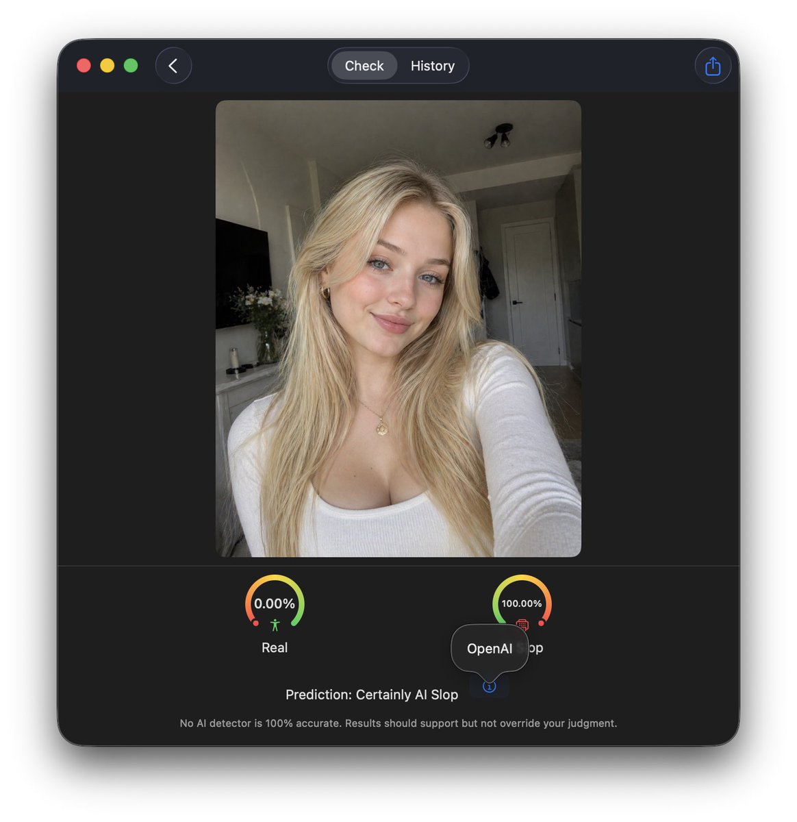 SlopOrNotAI's tweet photo. Slop Or Not for macOS now available on the Mac App Store. 🎉 https://t.co/W6Ki4tkHL7