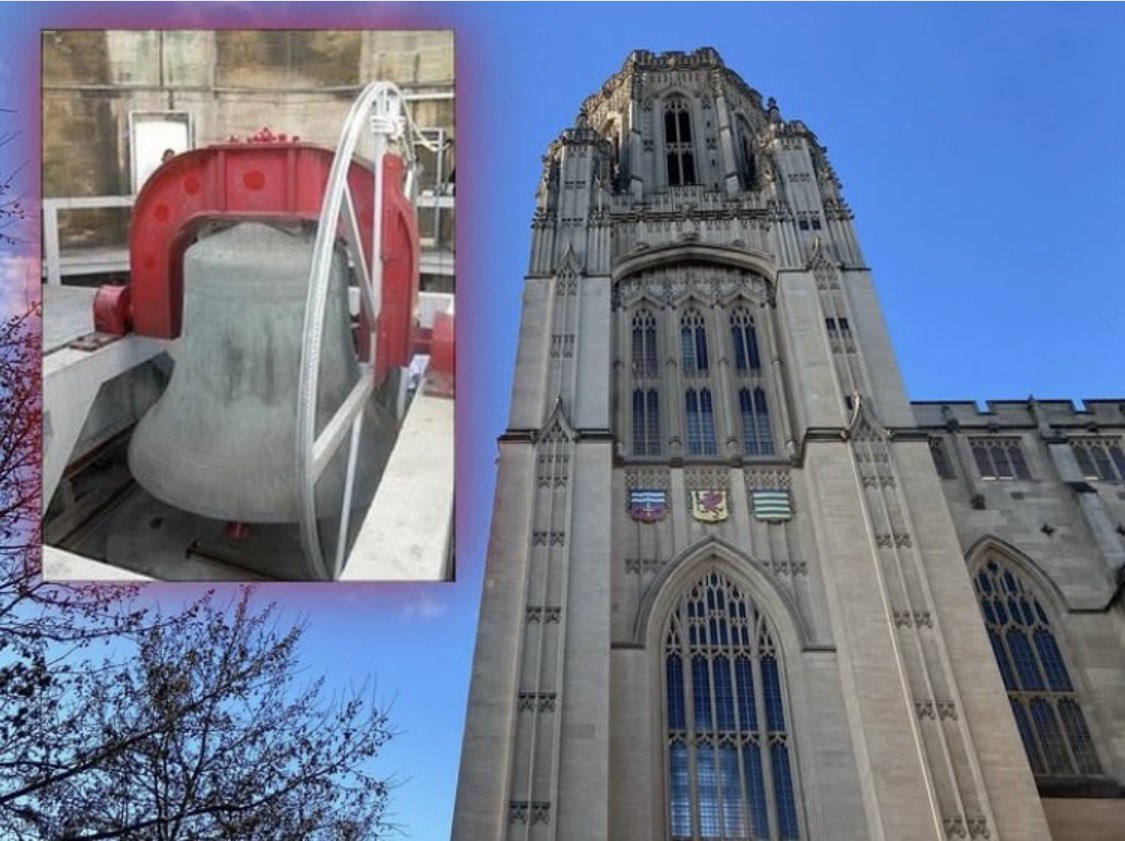 Great George, the enormous bell which sits atop the tower of the Wills Memorial Building is the 7th largest bell in England and its E-flat peal is one of the deepest bell tones in the world.
Cast in 1924, it was added to the tower in 1925.
