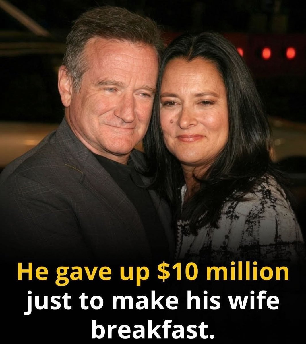 Viralvid_89's tweet image. In 2008, Robin Williams was just days away from kicking off a $10 million world tour. Everything was set, venues booked, tickets sold, fans waiting.

Then he found out something at home that changed everything.

His wife, Marsha, had been quietly struggling with severe