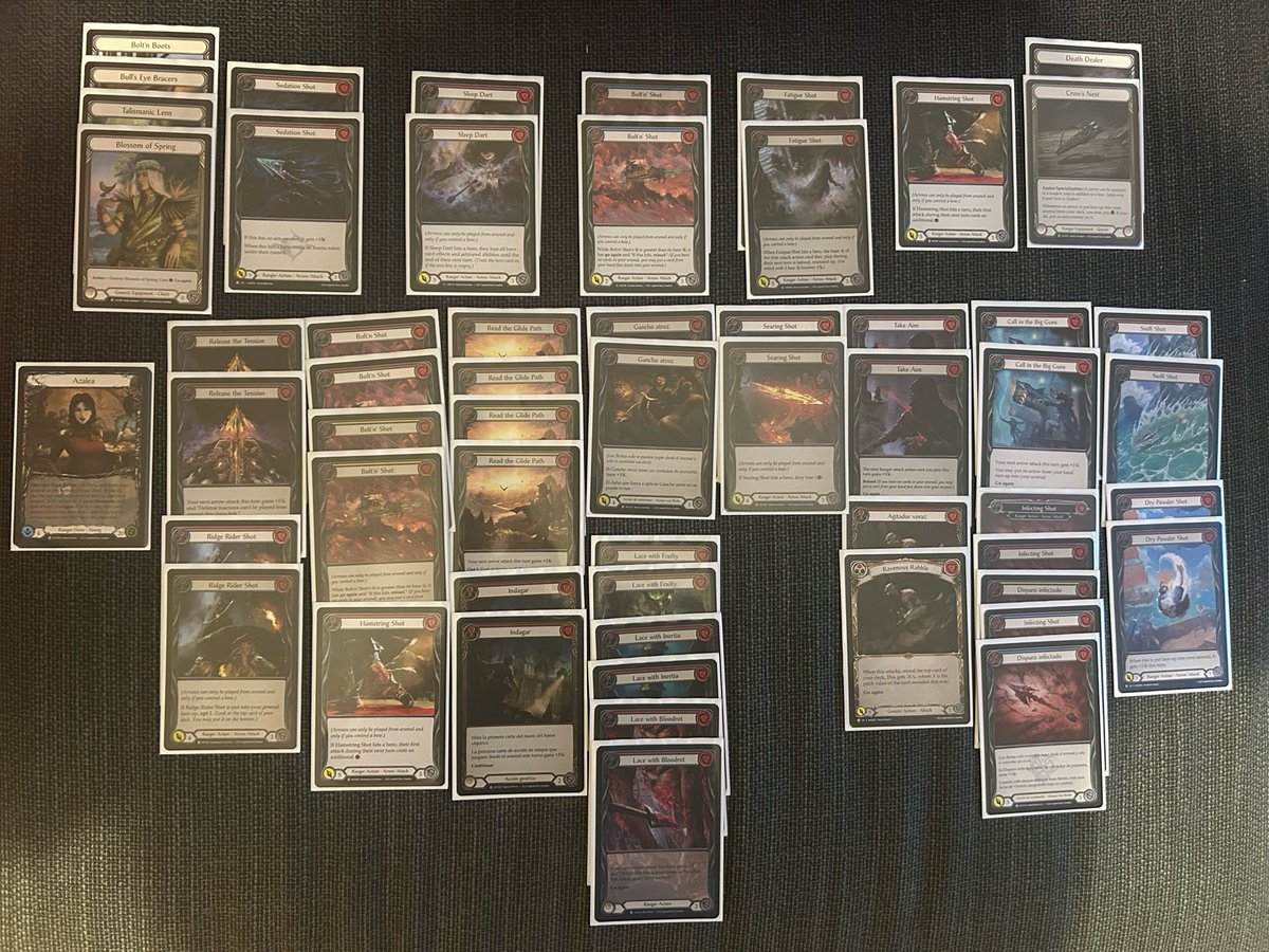 zaeliamFAB's tweet image. I’m old school and chaotic so here’s a pic of the deck, which is the closest it gets to a proper list 😂
Main deck down, SB top with Hamstring being exchangeable for any other 5 value arrow. Also consider nullrune boots instead of one of the SB arrows if expecting an arcane meta!