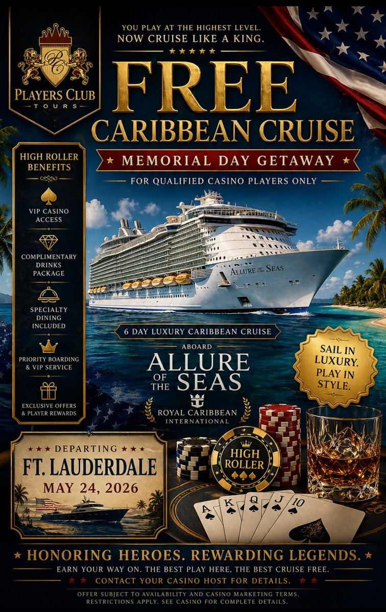VIP Casino Comps | Players Club Tours- R.Slate CEO tweet media