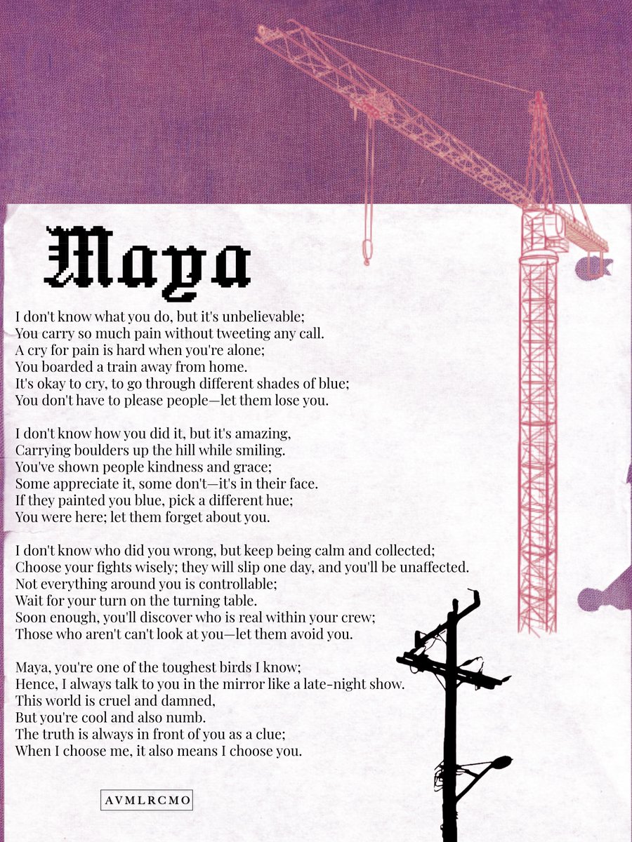 avmlrcmo's tweet image. Maya ✍️✨️

#poetry #poem #creativewriting #words