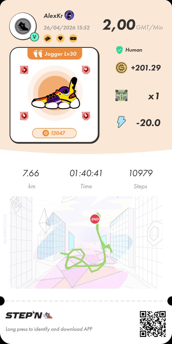 alexander_kroll's tweet photo. Daily run with #STEPNOG on BSC and SOL realm.
Activation Code: ⚡26913850⚡
#MakeStepnGreatAgain https://t.co/MI0F743PZi