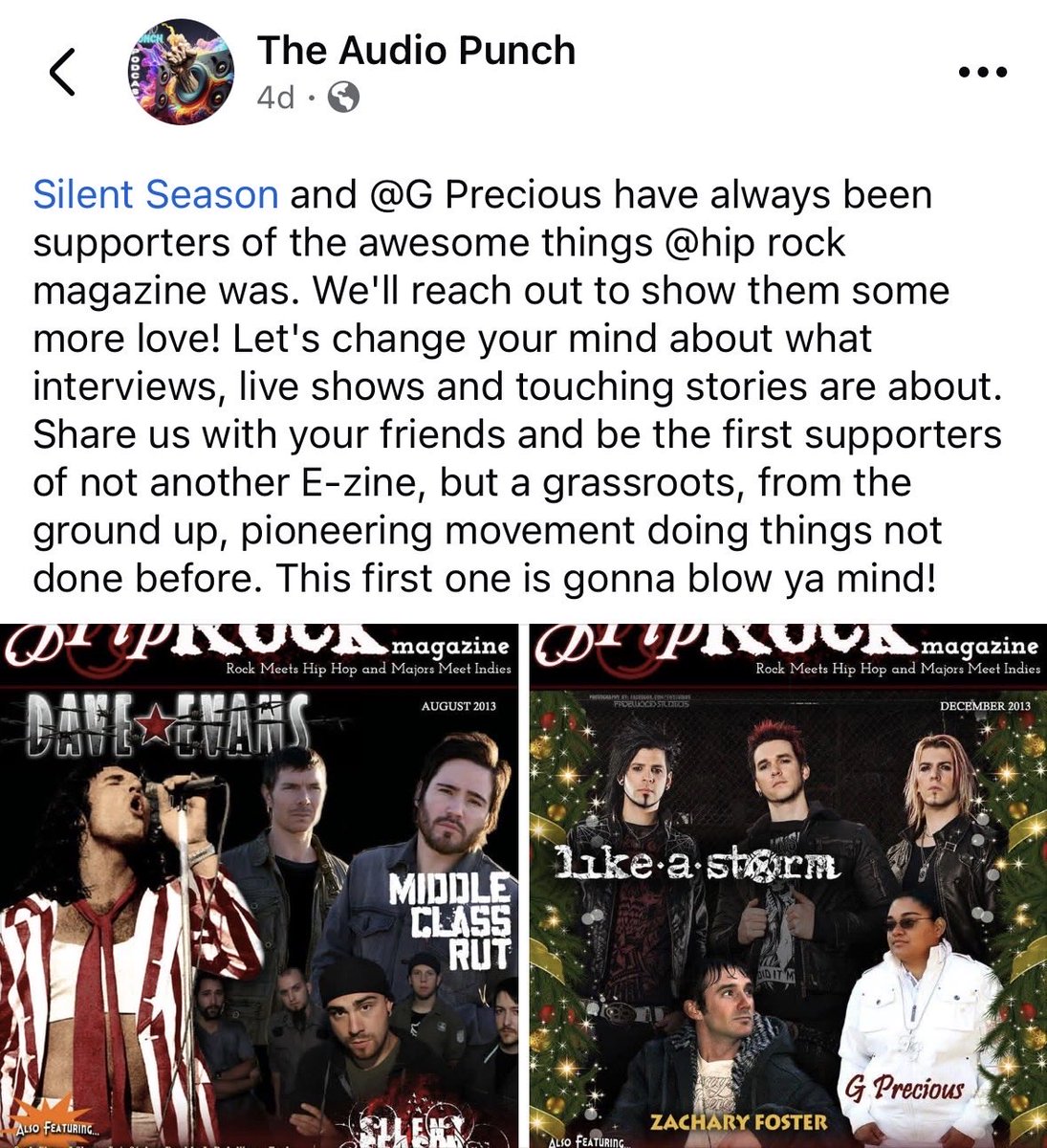silentseason's tweet image. A shout-out to The Audio Punch for the love! @silentseason was featured in ‘Hip Rock Magazine’ back in the day and their team has supported us ever since 🤘🏼 #throwback #theaudiopunch #hiprockmagazine #silentseason #support #press #magazine #shoutout #musiclife #letsgo #feature