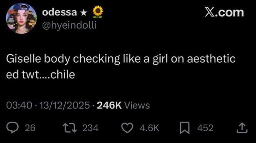 Giselle’in body checking yapıyo diye linçlendiği fotoğrafların aslında spoiler olması hepinizden nefret ediyorum