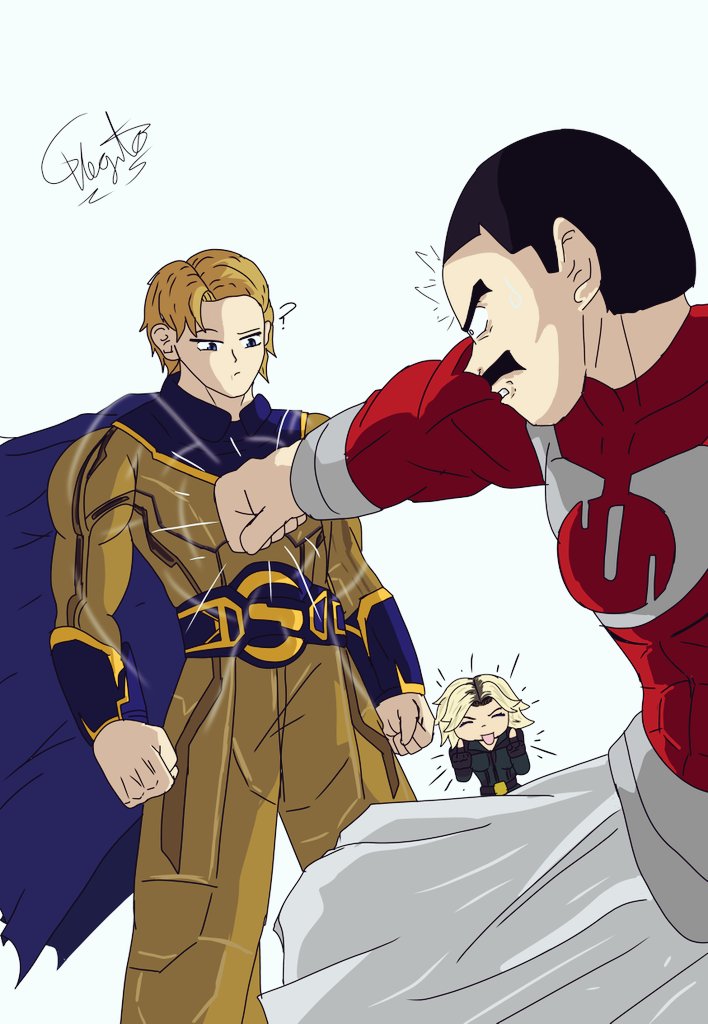 the_vegito_X's tweet image. The power of suns exploding against a regent 
Who would win?
#marvel #thunderbolts 
#invincible #fanart #thragg