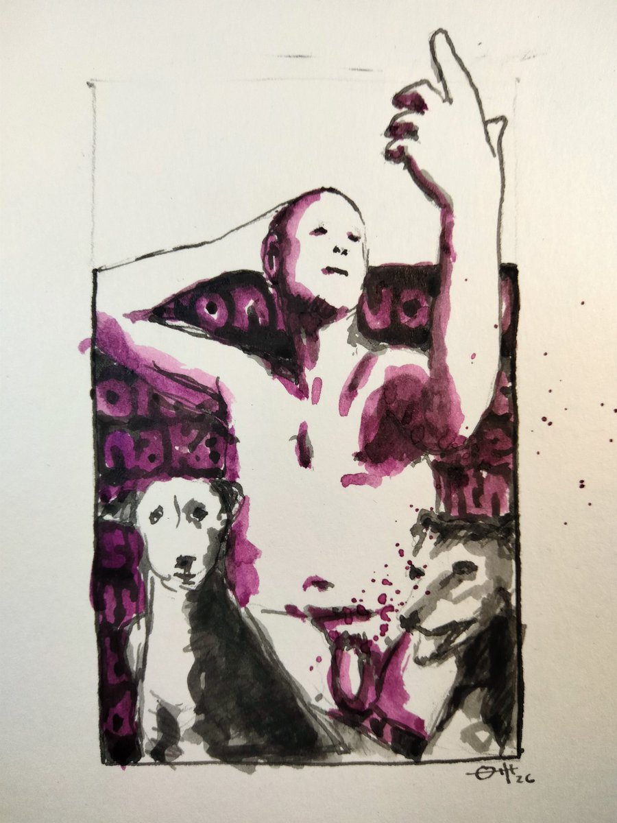 julesartvan's tweet image. Continuously offends 

#thedailysketch #watercolour and #inkdrawing of #malenude 
#originalartwork #artforsale ebay.us/m/scKBJM