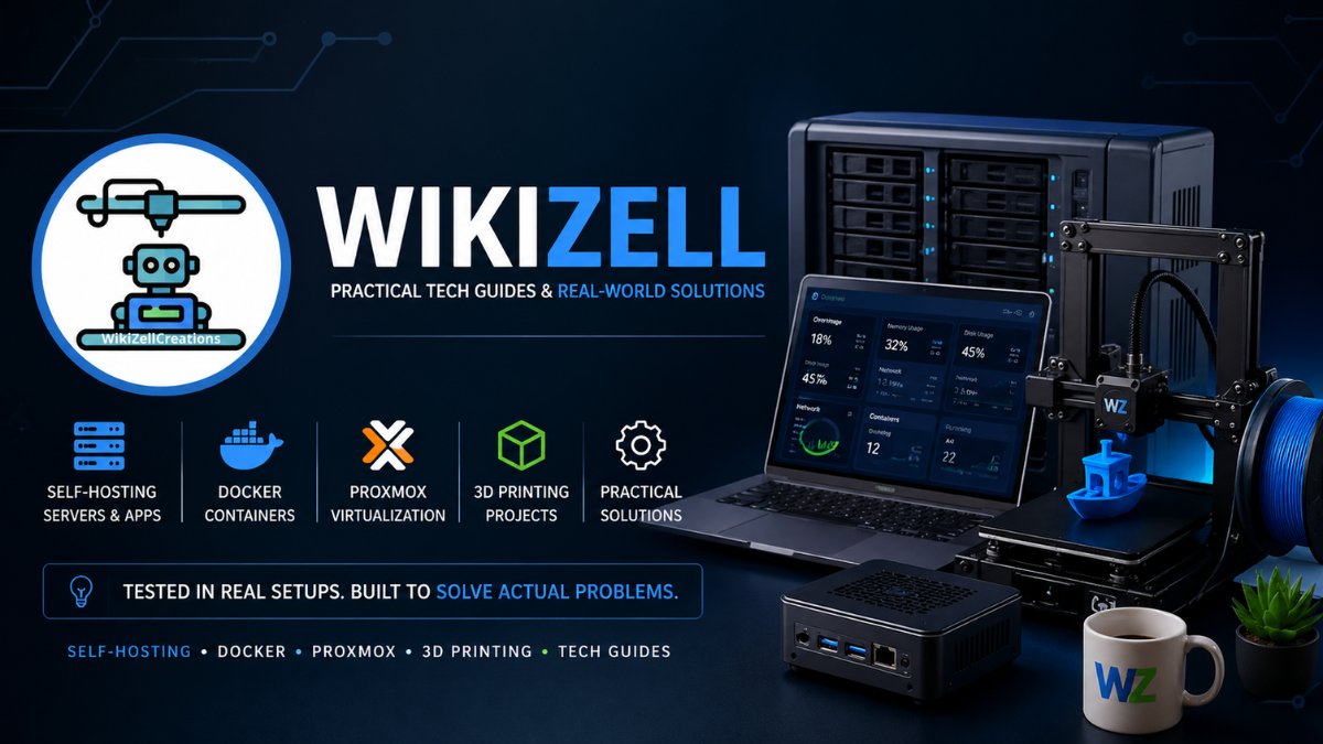 WikiZell's tweet photo. Tired of tech guides that don’t actually work?

I build and test everything in real setups:
• Docker &amp; self-hosting
• Proxmox &amp; home lab
• 3D printing solutions

No theory. Just practical results.

👉 https://t.co/LYPdjVIY0U

#selfhosting #docker #proxmox #3dprinting #homelab https://t.co/yHzFg89fTG