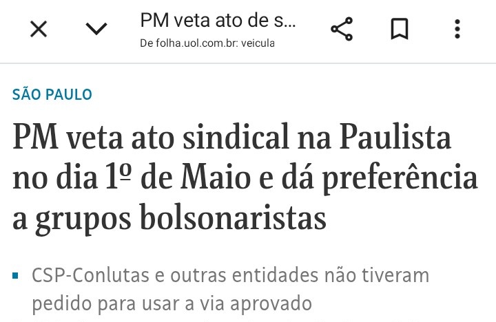 Ele mandou a PM vetar. Se a esquerda insistir, pode ter repressão!

Minha opinião: DEVEMOS insistir. E se quiserem reprimir, que façam para o Brasil ver o ditador que está governando SP!

AV. PAULISTA SIM!!!