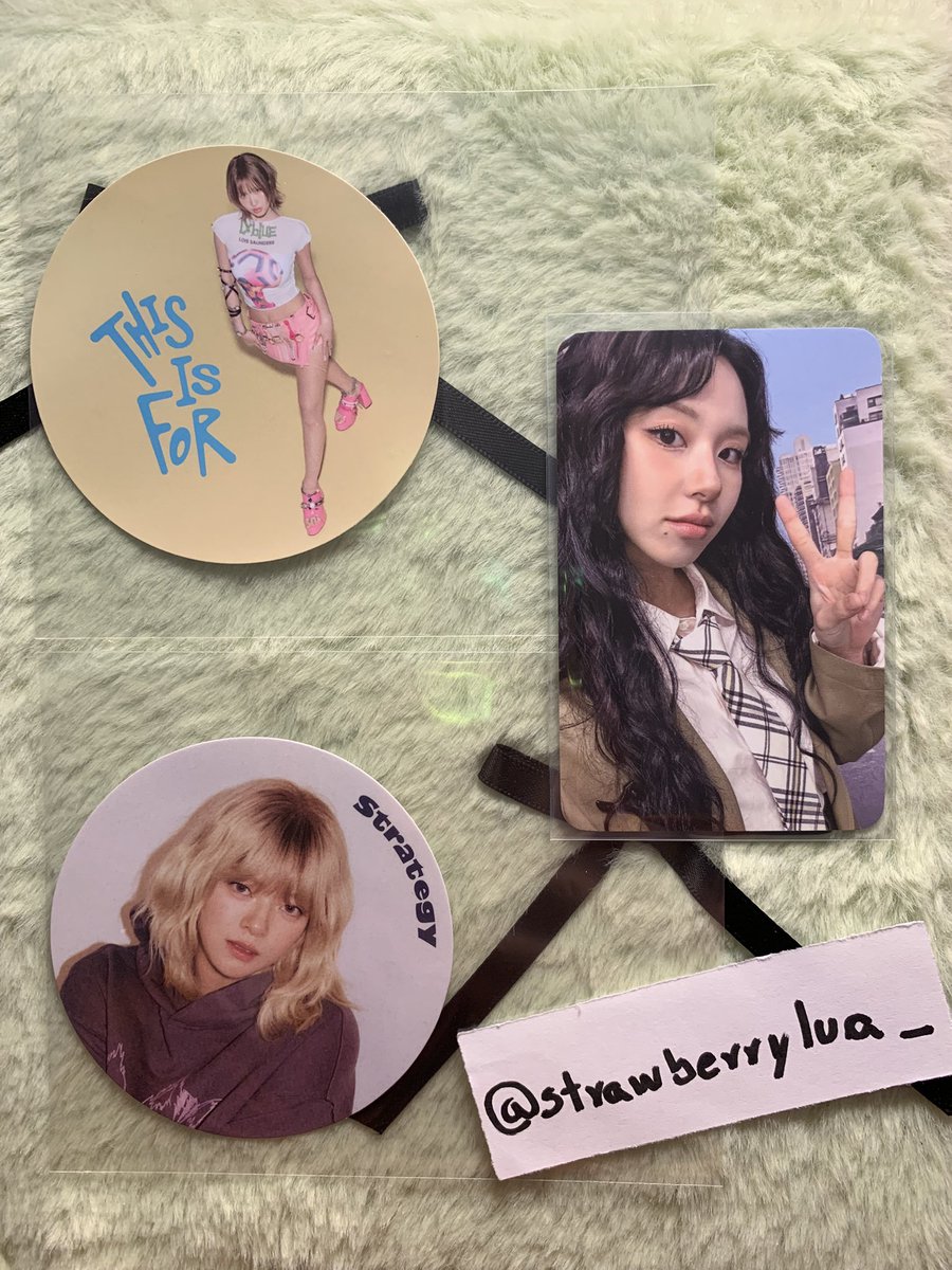 VENDO/VENDA - Photocard e adesivos Twice

✅ Pob Chaeyoung SG 2024: R$30
✅ Adesivo Momo: R$5
✅ Adesivo Jeongyeon: R$5

- frete calculado por superfrete
- em mãos
- envio vídeo
- pagamento imediato, não reservo