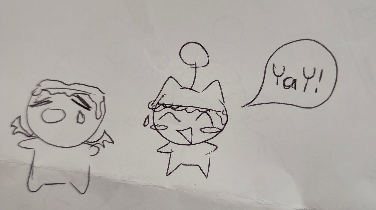 shinybuneary's tweet photo. the evil moogle drawing page me and june did while waiting for the primals to play https://t.co/Q5Rv83klCh