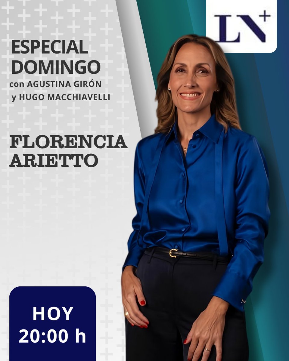 florenciarietto's tweet image. Hoy a las 20:00 h voy a estar en Especial Domingo por La Nación Más 
¡No te lo pierdas!📺👇
#Nación #Noticias #Argentina