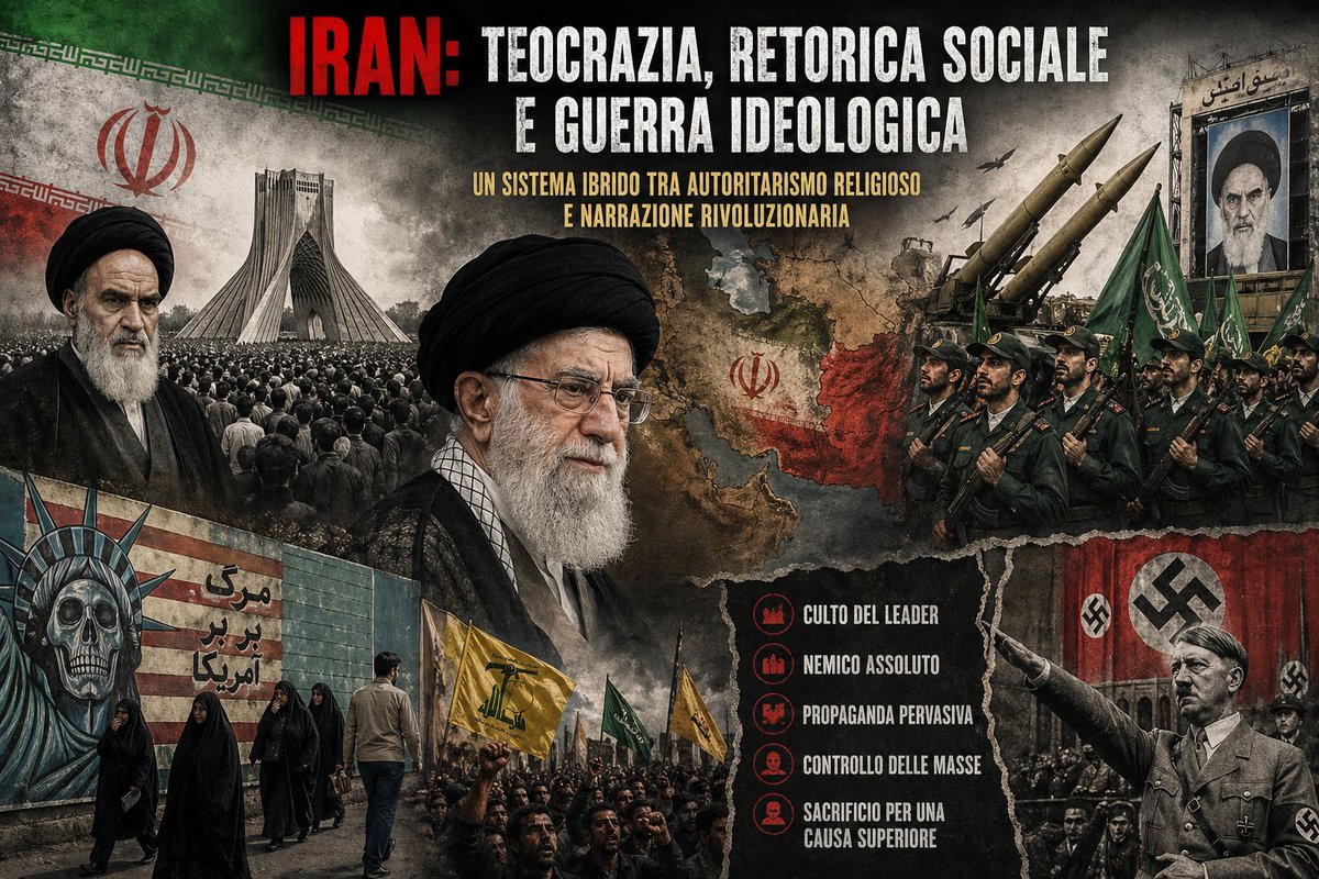 🚨 IRAN: quello che NON ti raccontano

Te lo stanno vendendo come “resistenza”.
Te lo raccontano come “anti-imperialismo”.
Ma la realtà è molto più complessa… e molto più scomoda.

👉 La Repubblica Islamica dell’Iran non è né comunista né semplicemente anti-occidentale.
È un