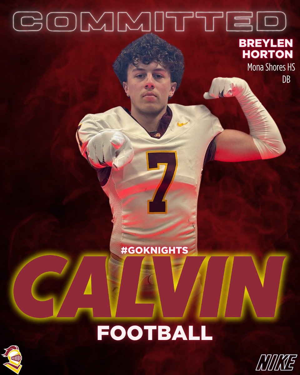 breylen_Horton's tweet photo. I am excited to announce that I will be furthering my athletic and academic career at Calvin University. 100% COMMITTED #GoKnights @CoachTrentFigg @CoachLBell @CoachPackard35 @MSSailorFball @PrepRedzoneMI @MIexposure @TheD_Zone @MichFBFrenzy https://t.co/IvcVZblGSO