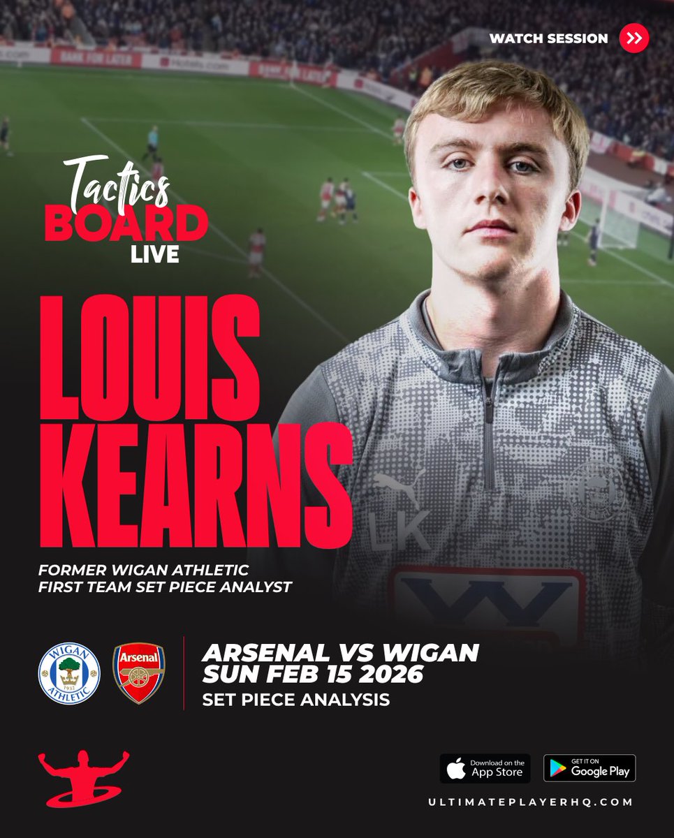 playersessionHQ's tweet image. See the game through a set-piece analyst’s eyes 👀

Former first-team set piece analyst Louis Kearns breaks down Arsenal vs Wigan revealing the details, patterns, and decisions that shape outcomes

🎥 Watch now: ultimateplayerhq.com/drill-library/…

#SetPieces #FootballAnalysis #Coaching