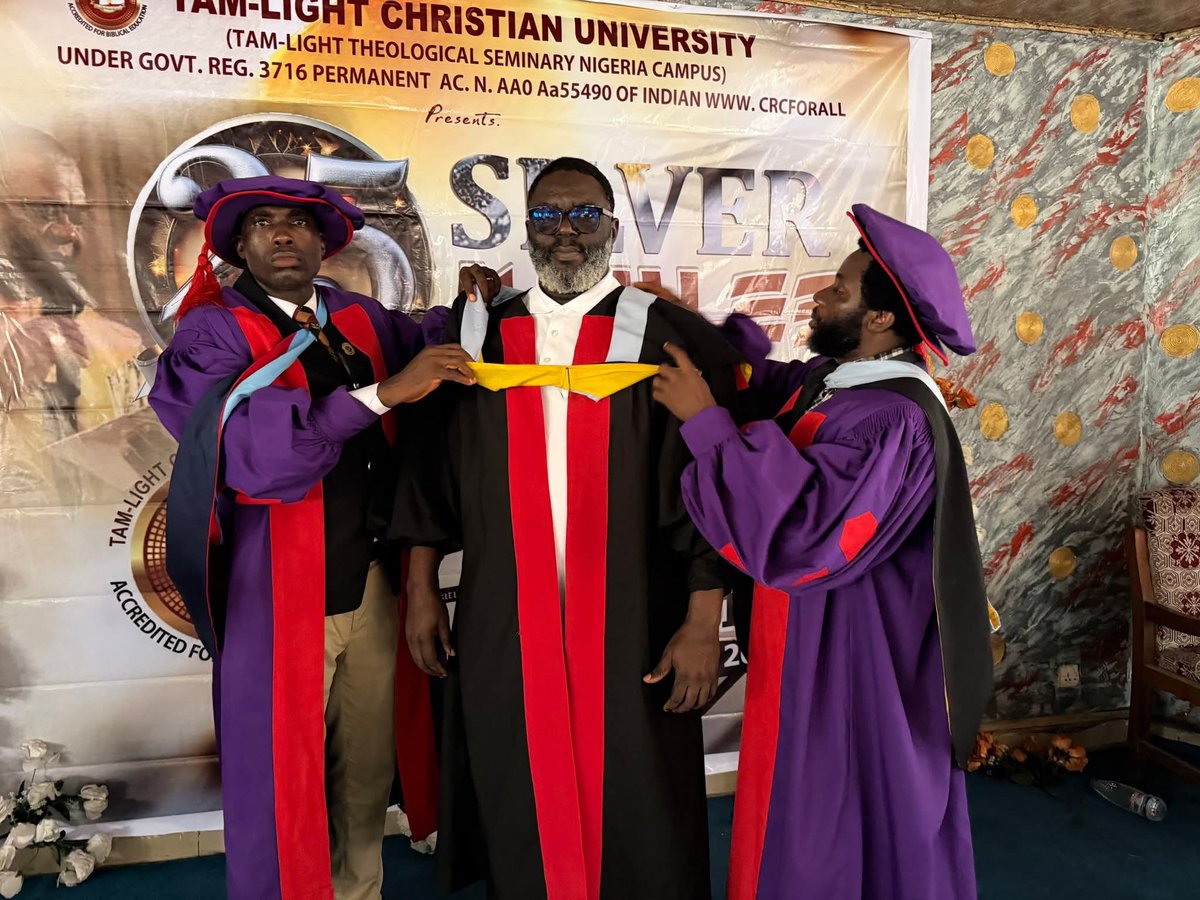 NKieghe's tweet photo. I feel honored to have received the award of Dr. h.c in Humanitarian Services by the Tam-Light Christian University, Nigeria. To whom much is given much is expected. I will keep doing my best to see the lives of young people transformed across Nigeria.

#NDK #RUN #RescuedToRescueOthers #yrido