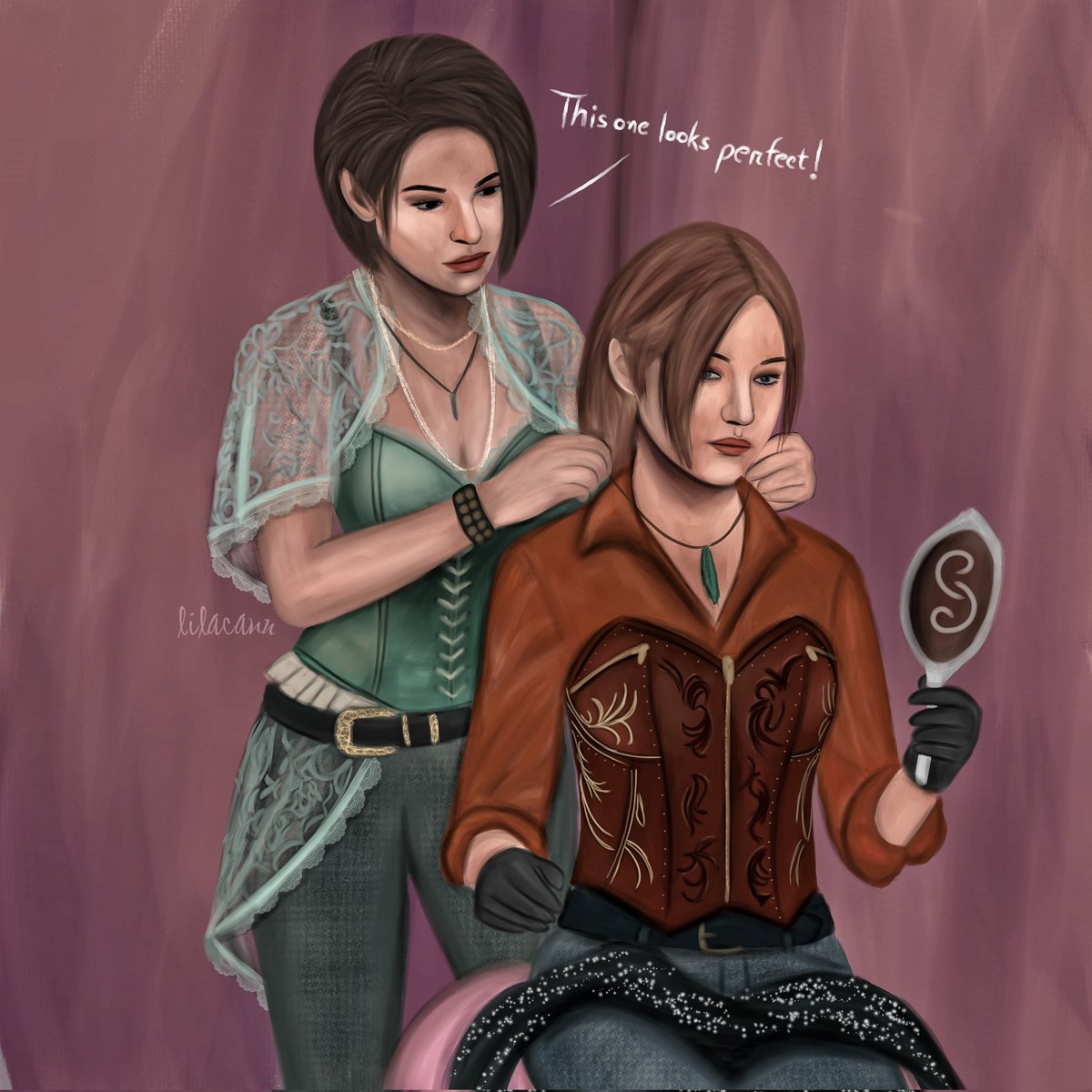 lilacanu's tweet image. Jill helping Claire to get ready for the 30th anniversary of RE (Part-02)
#ResidentEvil #JillValentine #ClaireRedfield