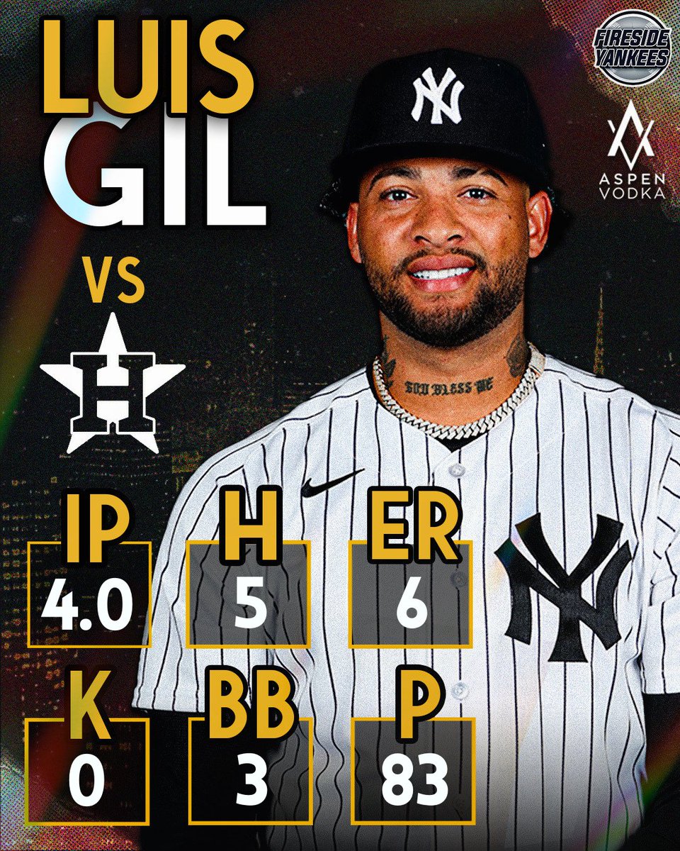 FiresideYankees's tweet image. Luis Gil pitched today. Season ERA at 6.05.

#Yankees #RepBX