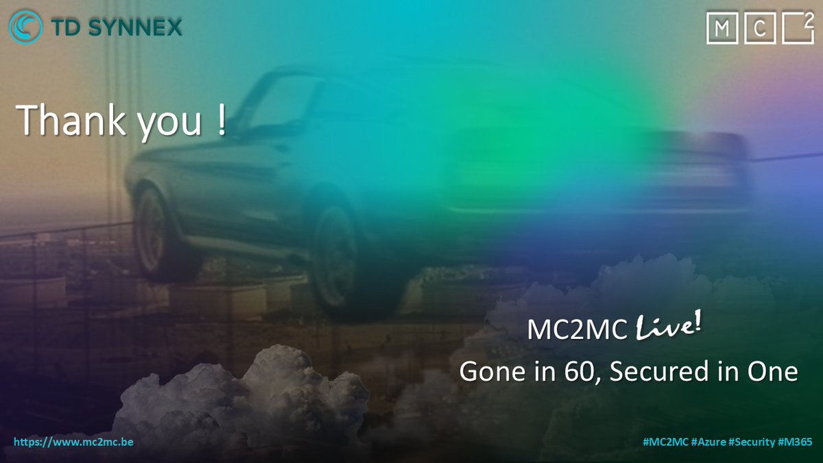 [1/2] Thanks to <a href="/dennisschoone/">Dennis Schoone</a> <a href="/rexdekoning/">Rex de Koning | MVP | MCT</a> Wim Borgers <a href="/TechMike2kX/">Mike Martin 🦇</a> and Robbe Van Roey for their sessions at MC2MC Live: Gone in 60, Secured in One!⏱️      

Huge thanks to <a href="/TDSYNNEX/">TD SYNNEX</a> for the event sponsorship, delicious food, and drinks. 🙏 

#MC2MC #MC2MCLive #Community