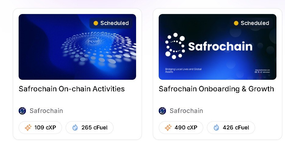 safrochain's tweet image. Phase 2 is officially here !

We’re launching the next phase of Safrochain community missions, now structured into two types of activities :

Onboarding Activities:
Get started, learn about the ecosystem, join the community, and grow with us.
👉🏿 airlyft.one/safrochain/saf…

On-Chain